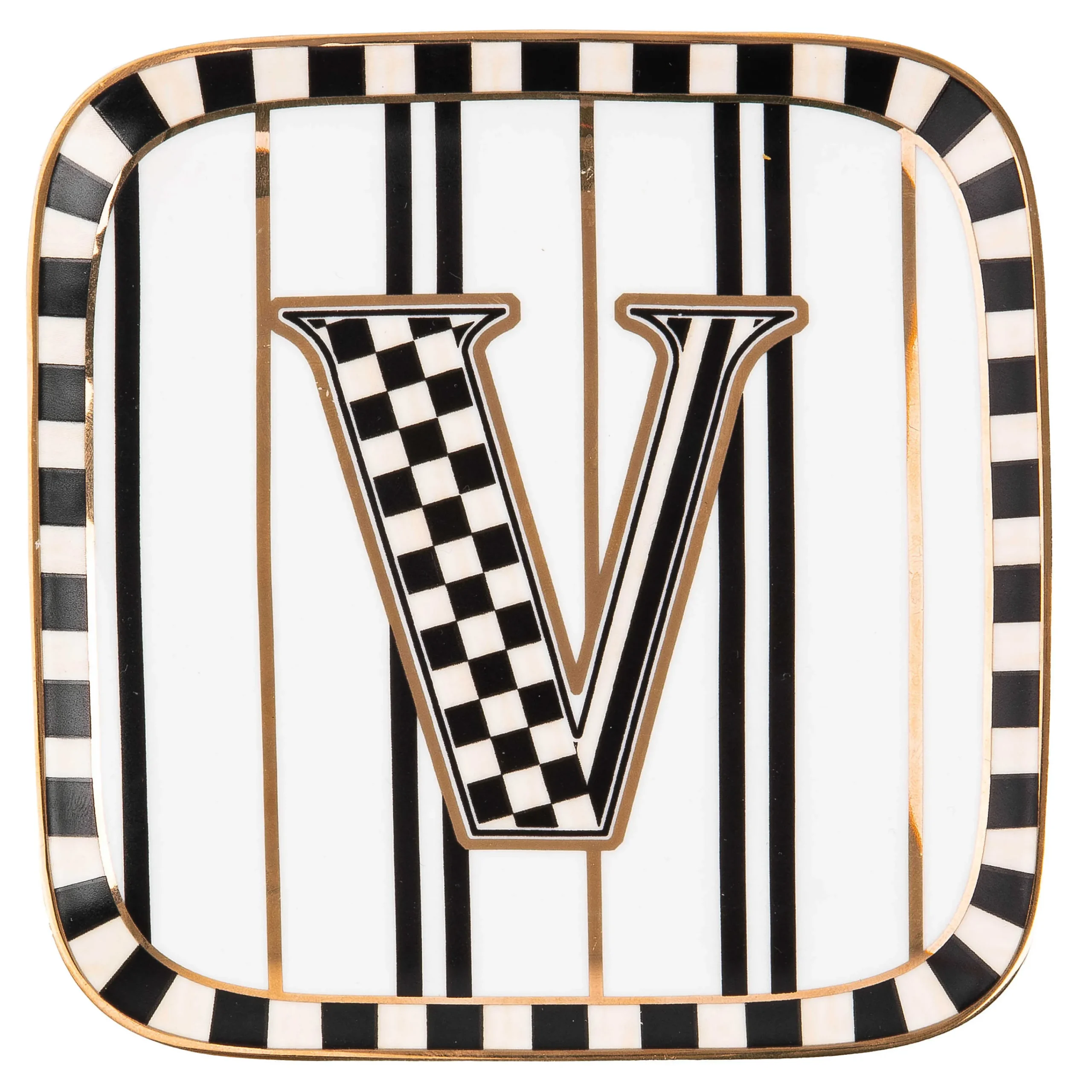 MacKenzie-Childs Dinnerware & Flatware<Monogram Dish - V