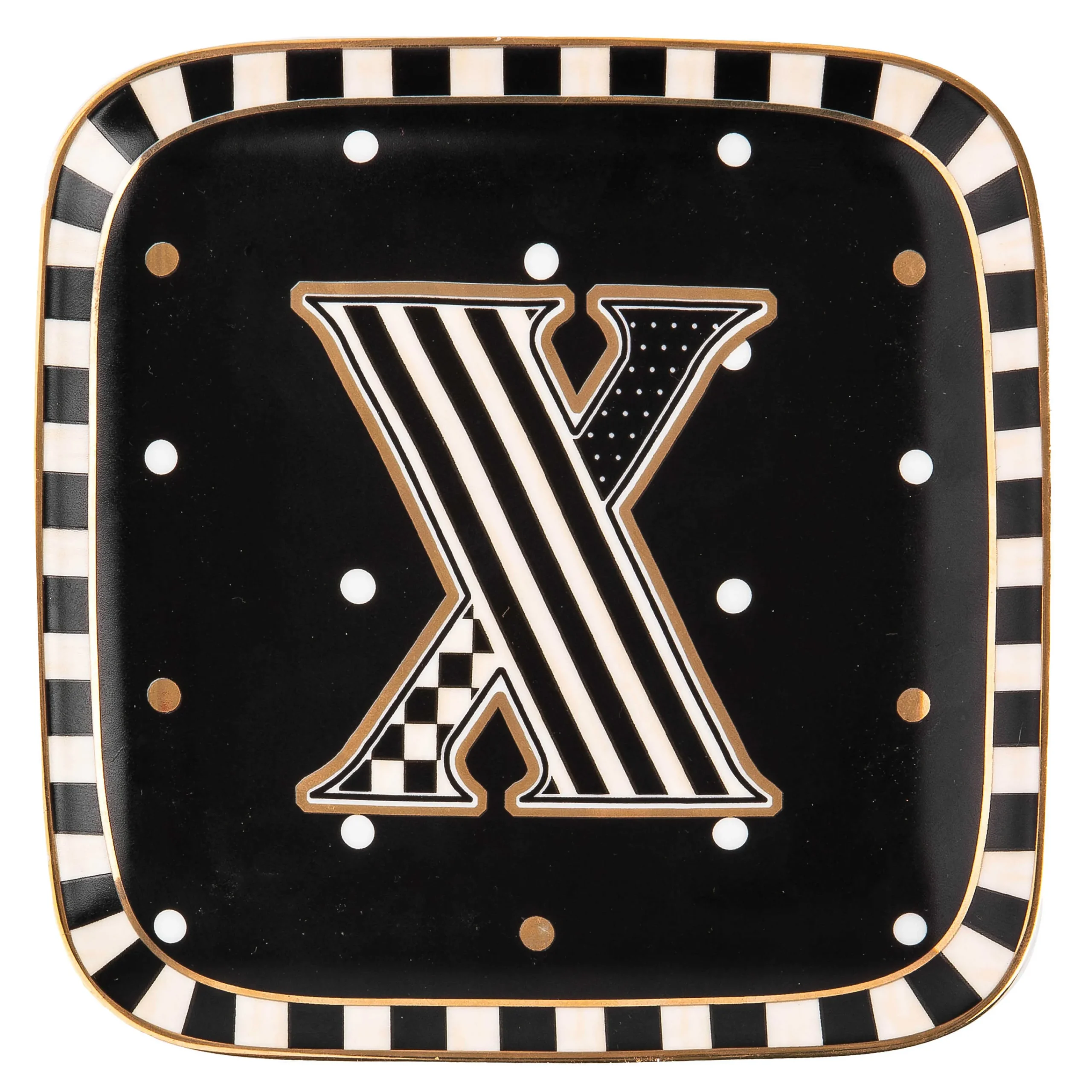 MacKenzie-Childs Dinnerware & Flatware<Monogram Dish - X