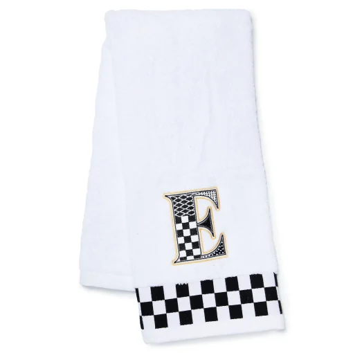MacKenzie-Childs Bath & Bath Accessories<Monogram E Check Hand Towel