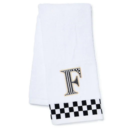 MacKenzie-Childs Bath & Bath Accessories<Monogram F Check Hand Towel