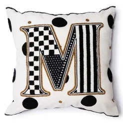 MacKenzie-Childs Pillows, Throws, & Cushions<Monogram M Beaded Throw Pillow