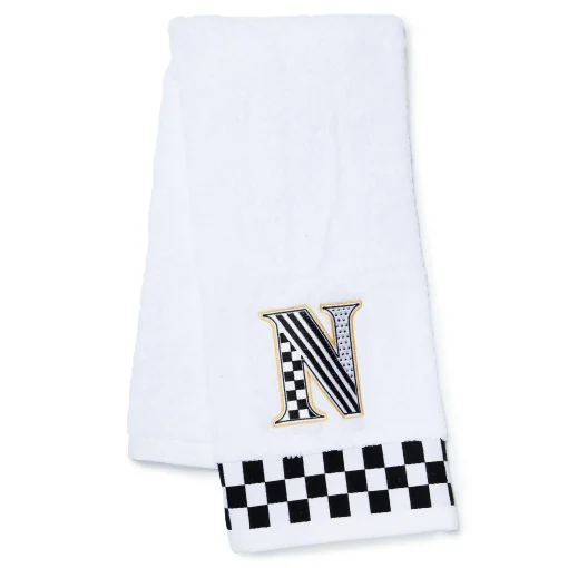 MacKenzie-Childs Bath & Bath Accessories<Monogram N Check Hand Towel