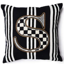 MacKenzie-Childs Pillows, Throws, & Cushions<Monogram S Beaded Throw Pillow