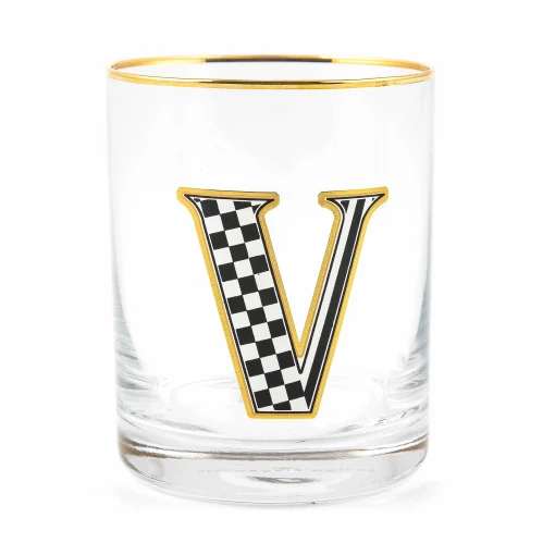 MacKenzie-Childs Holiday|Drinkware<Monogram Tumbler - V