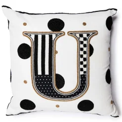 MacKenzie-Childs Pillows, Throws, & Cushions<Monogram U Beaded Throw Pillow
