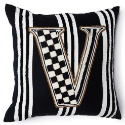 MacKenzie-Childs Pillows, Throws, & Cushions<Monogram V Beaded Throw Pillow