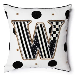 MacKenzie-Childs Pillows, Throws, & Cushions<Monogram W Beaded Throw Pillow