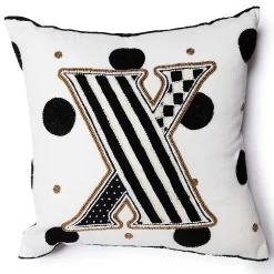 MacKenzie-Childs Pillows, Throws, & Cushions<Monogram X Beaded Throw Pillow