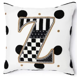 MacKenzie-Childs Pillows, Throws, & Cushions<Monogram Z Beaded Throw Pillow