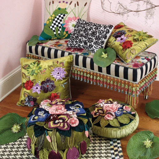 MacKenzie-Childs Living Room<Moonlight Garden Footstool
