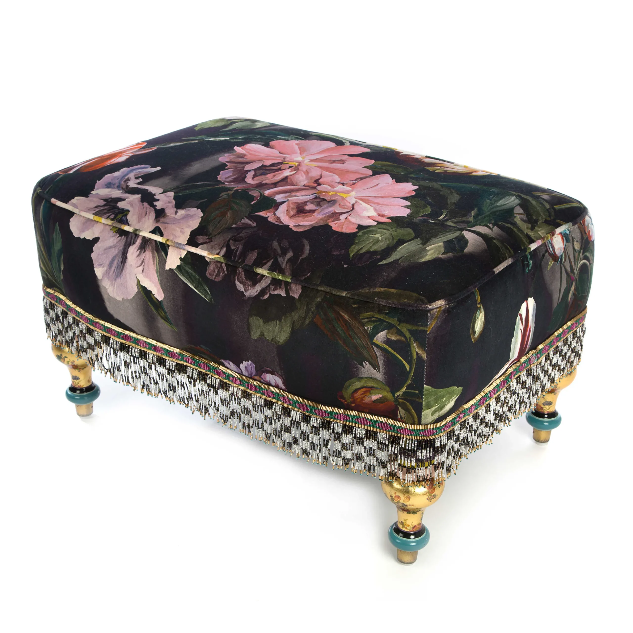 MacKenzie-Childs Living Room<Moonlight Garden Rumor Has It Ottoman