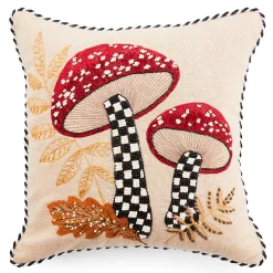 MacKenzie-Childs The Fall Shop|Pillows, Throws, & Cushions<Mushroom Check Beaded Throw Pillow
