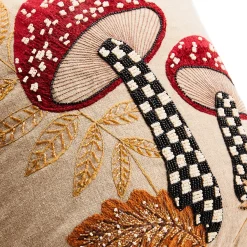 MacKenzie-Childs The Fall Shop|Pillows, Throws, & Cushions<Mushroom Check Beaded Throw Pillow