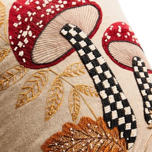 MacKenzie-Childs The Fall Shop|Pillows, Throws, & Cushions<Mushroom Check Beaded Throw Pillow