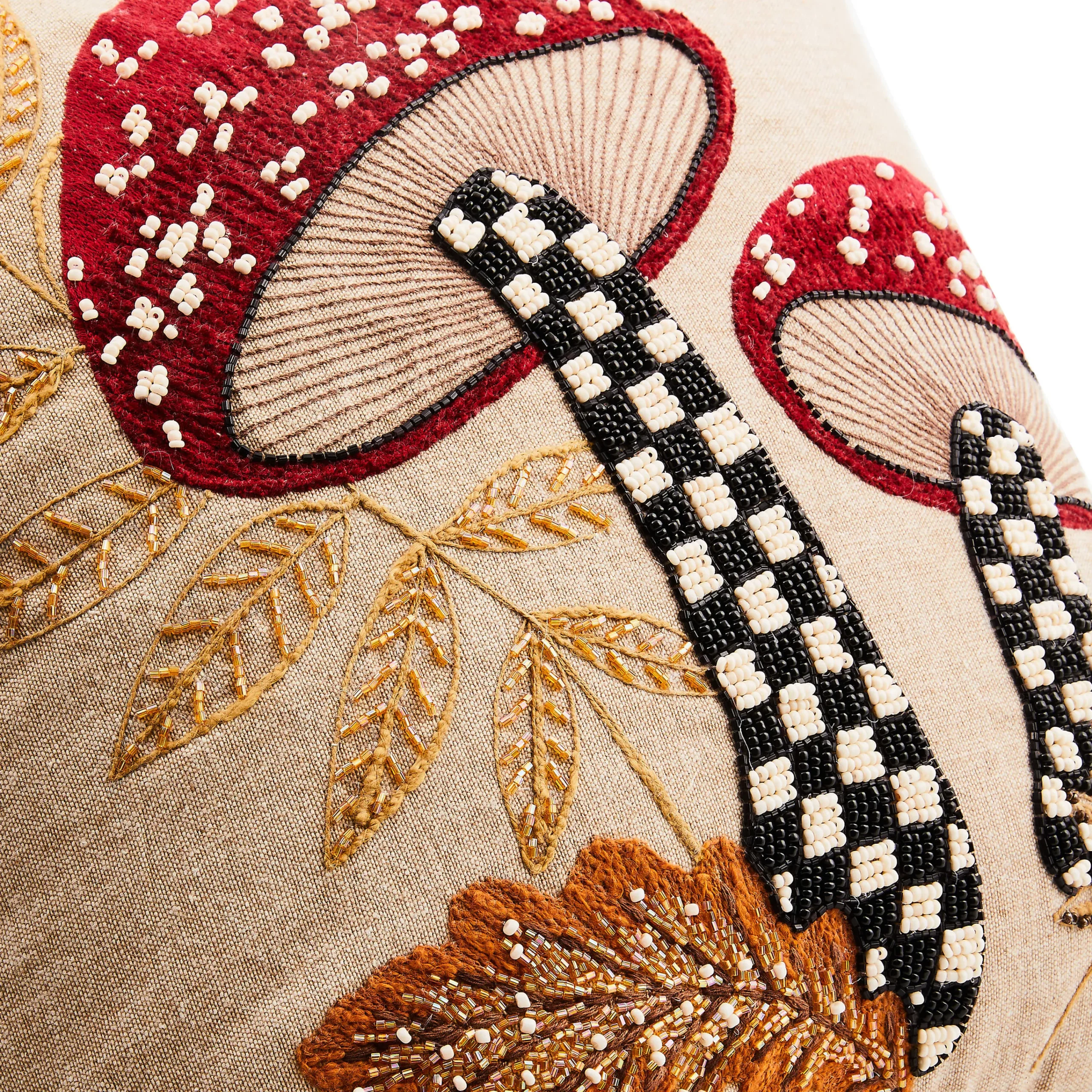 MacKenzie-Childs The Fall Shop|Pillows, Throws, & Cushions<Mushroom Check Beaded Throw Pillow