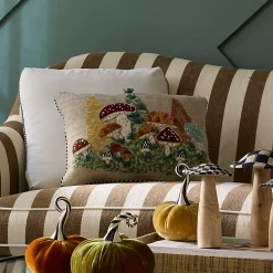 MacKenzie-Childs Pillows, Throws, & Cushions<Mushroom Embellished Lumbar Pillow
