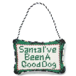 MacKenzie-Childs Holiday<Needlepoint Dog Lover Ornament