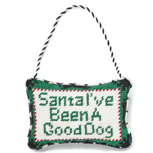 MacKenzie-Childs Holiday<Needlepoint Dog Lover Ornament