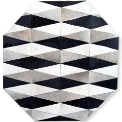 MacKenzie-Childs Rugs<Parallelogram Hair On Hide 6' Octagon Rug