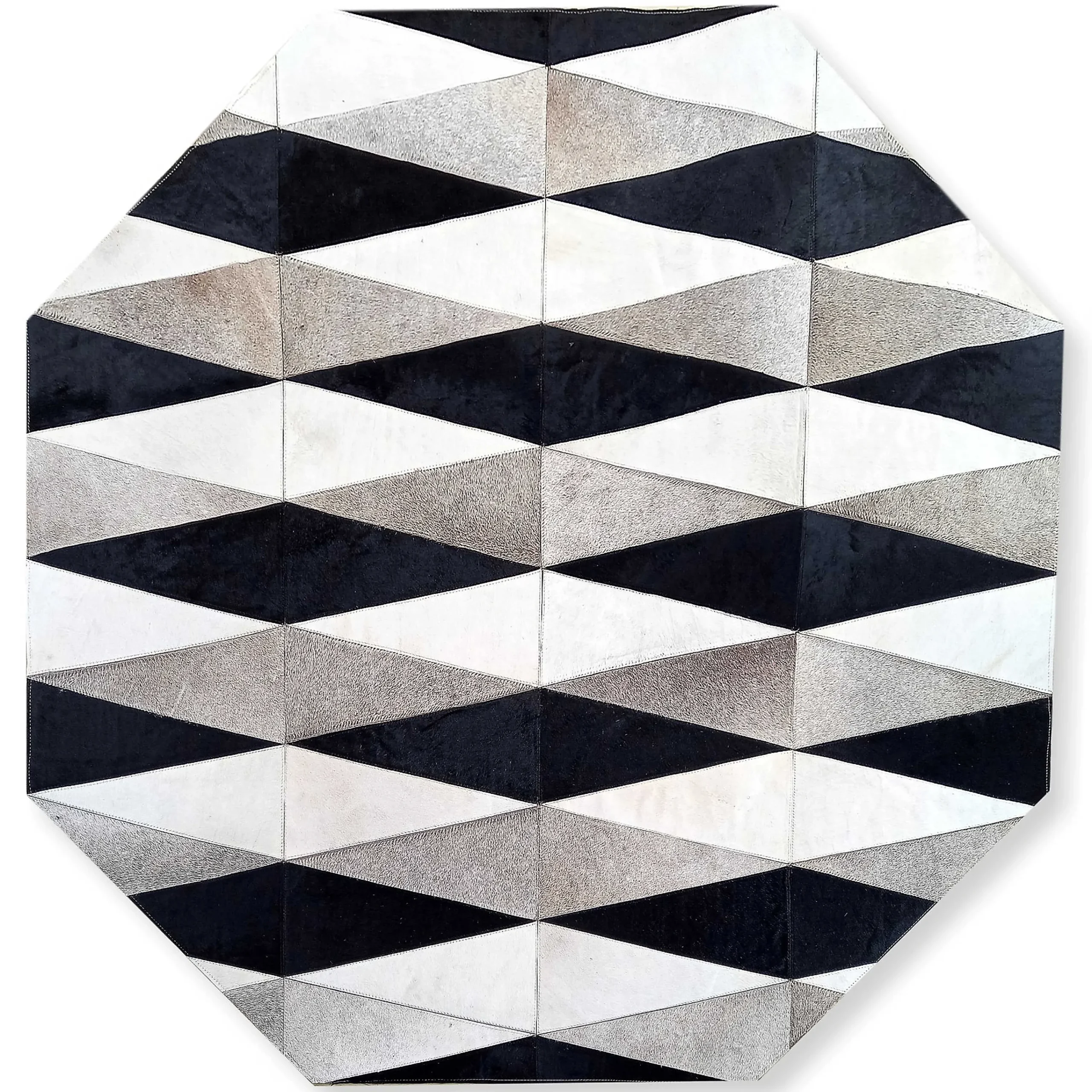 MacKenzie-Childs Rugs<Parallelogram Hair On Hide 6' Octagon Rug