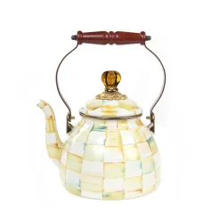 MacKenzie-Childs Tea Kettles<Parchment Check 2 Quart Tea Kettle