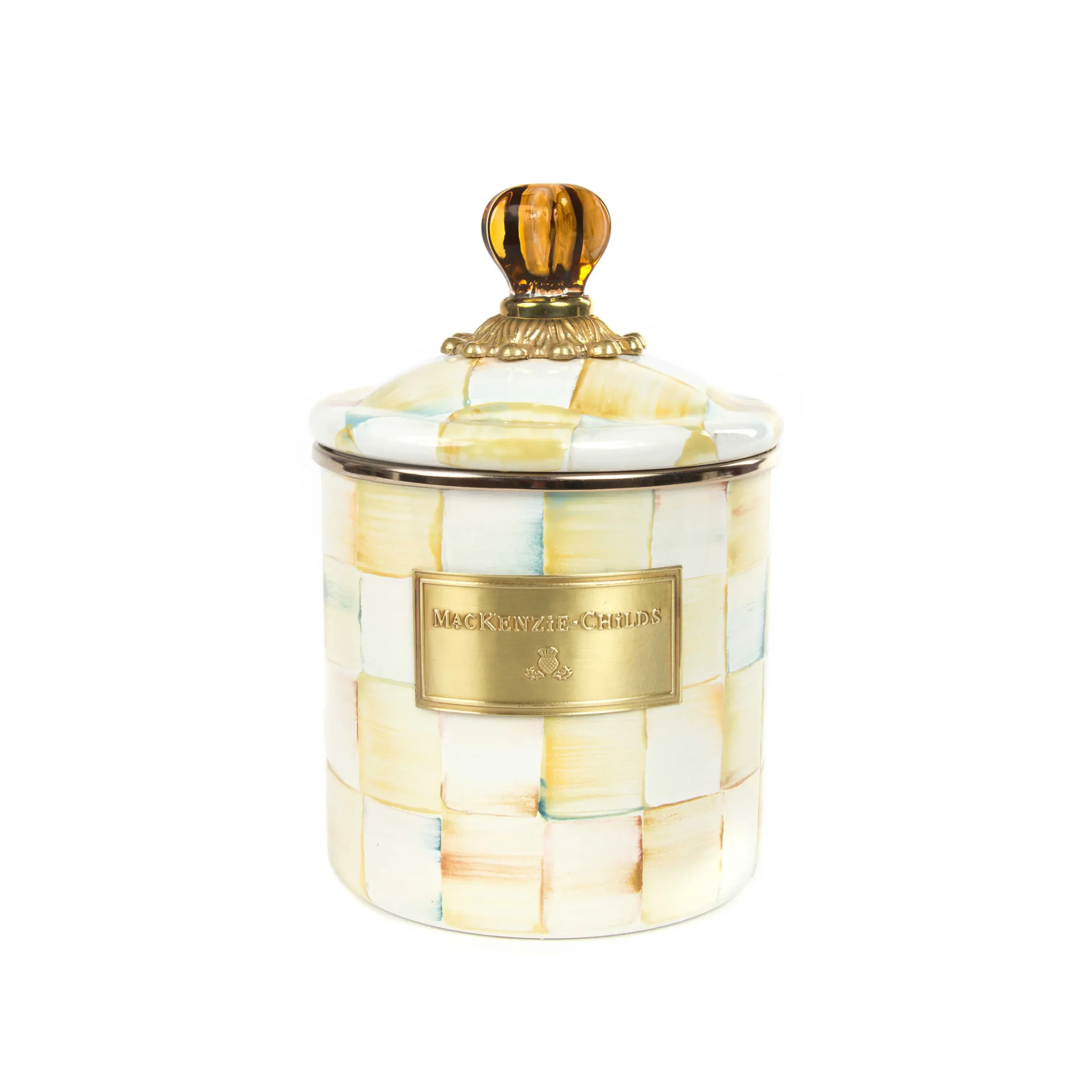MacKenzie-Childs Room Accents|Kitchen Storage & Organization<Parchment Check Small Canister