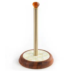 MacKenzie-Childs Kitchen Storage & Organization<Parchment Check Wood Paper Towel Holder