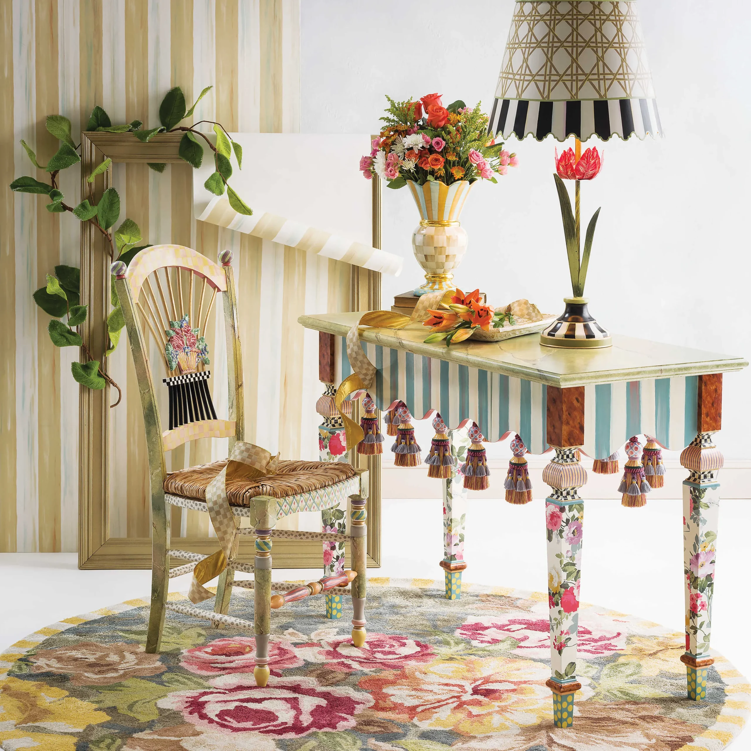 MacKenzie-Childs Finishing Touches|Room Accents<Parchment Stripe Wallpaper