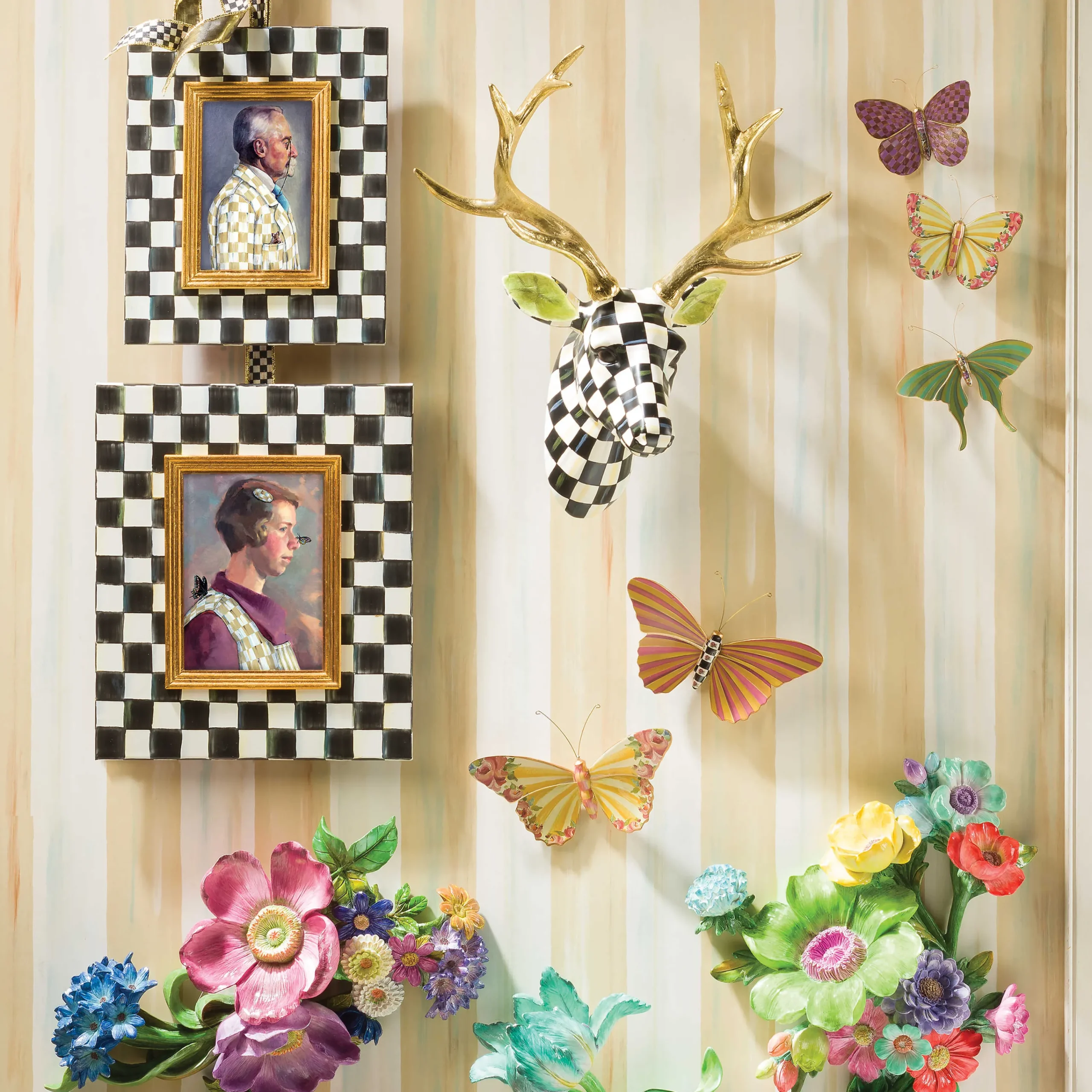 MacKenzie-Childs Finishing Touches|Room Accents<Parchment Stripe Wallpaper