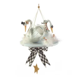 MacKenzie-Childs Holiday<Patience Brewster 12 Days 7 Swans a-Swimming Ornament