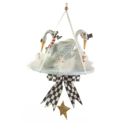 MacKenzie-Childs Holiday<Patience Brewster 12 Days 7 Swans a-Swimming Ornament