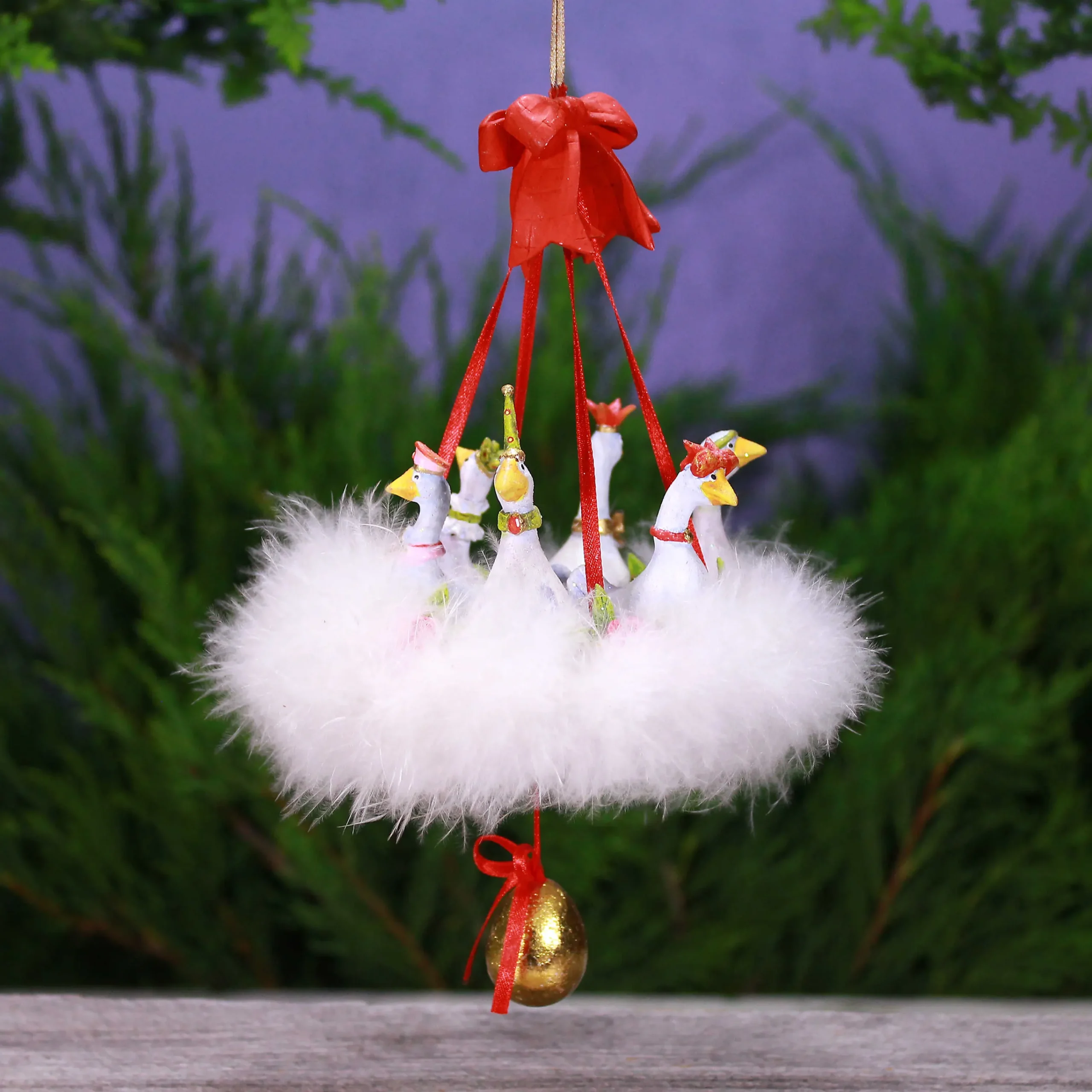 MacKenzie-Childs Holiday<Patience Brewster 12 Days 6 Geese a-Laying Ornament