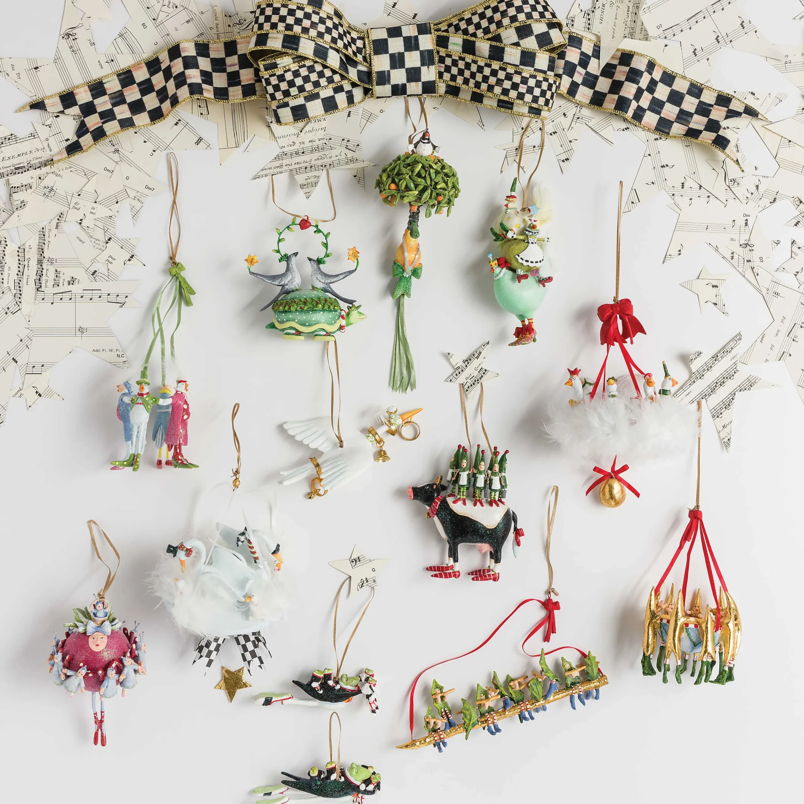 MacKenzie-Childs Holiday<Patience Brewster 12 Days Partridge in a Pear Tree Ornament