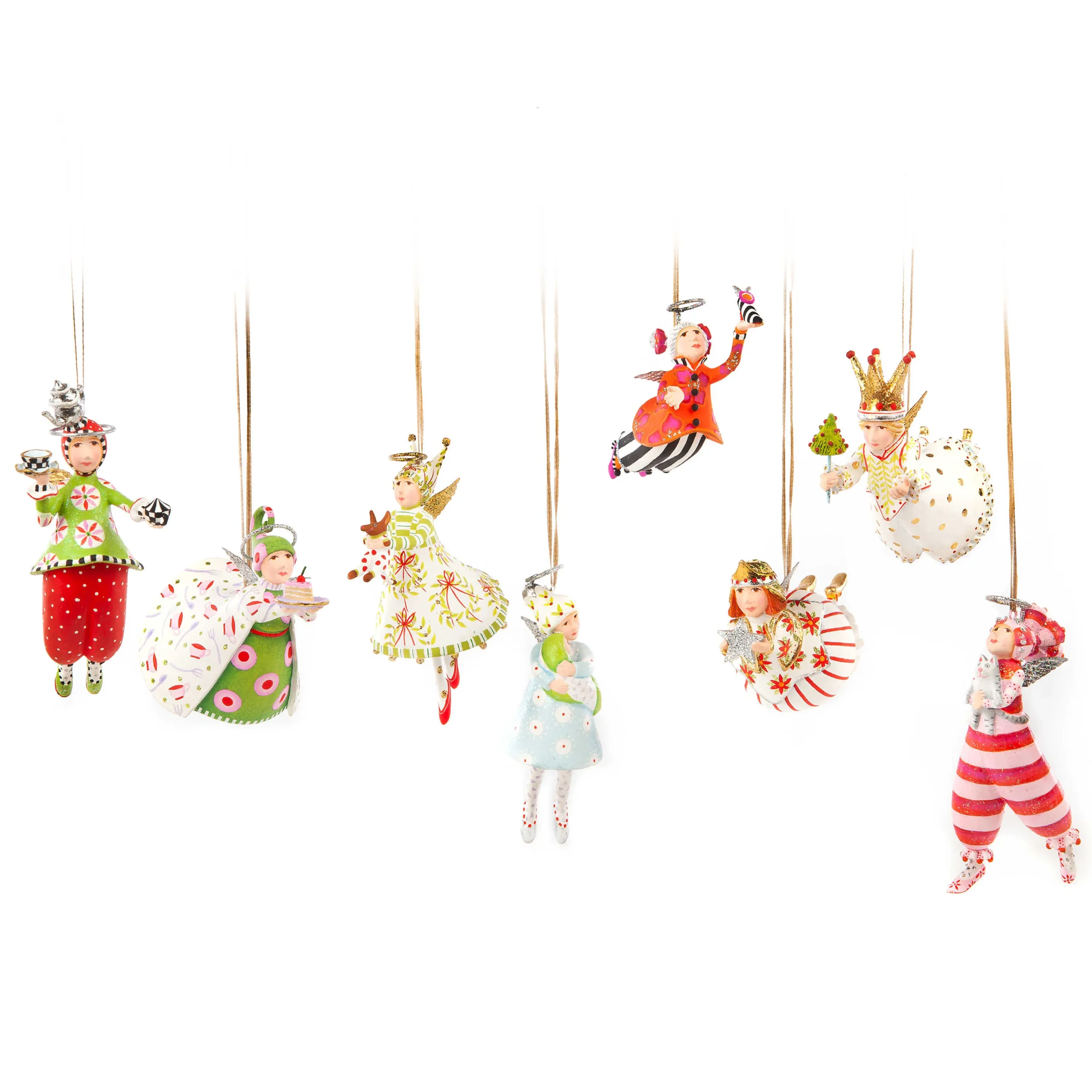 MacKenzie-Childs Holiday<Patience Brewster Angel Mini Ornament Set