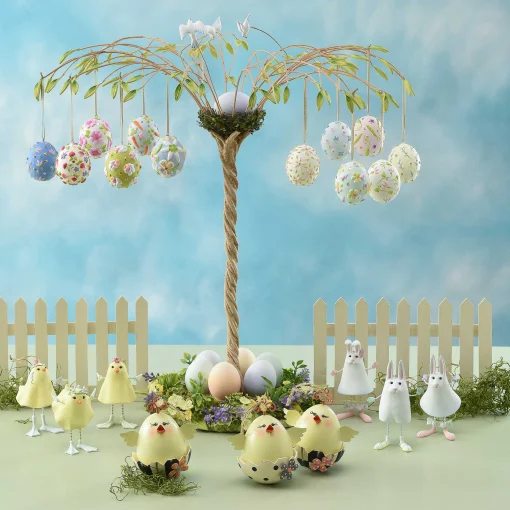 MacKenzie-Childs Easter|Spring<Patience Brewster Bright Floral Eggs, Set of 6