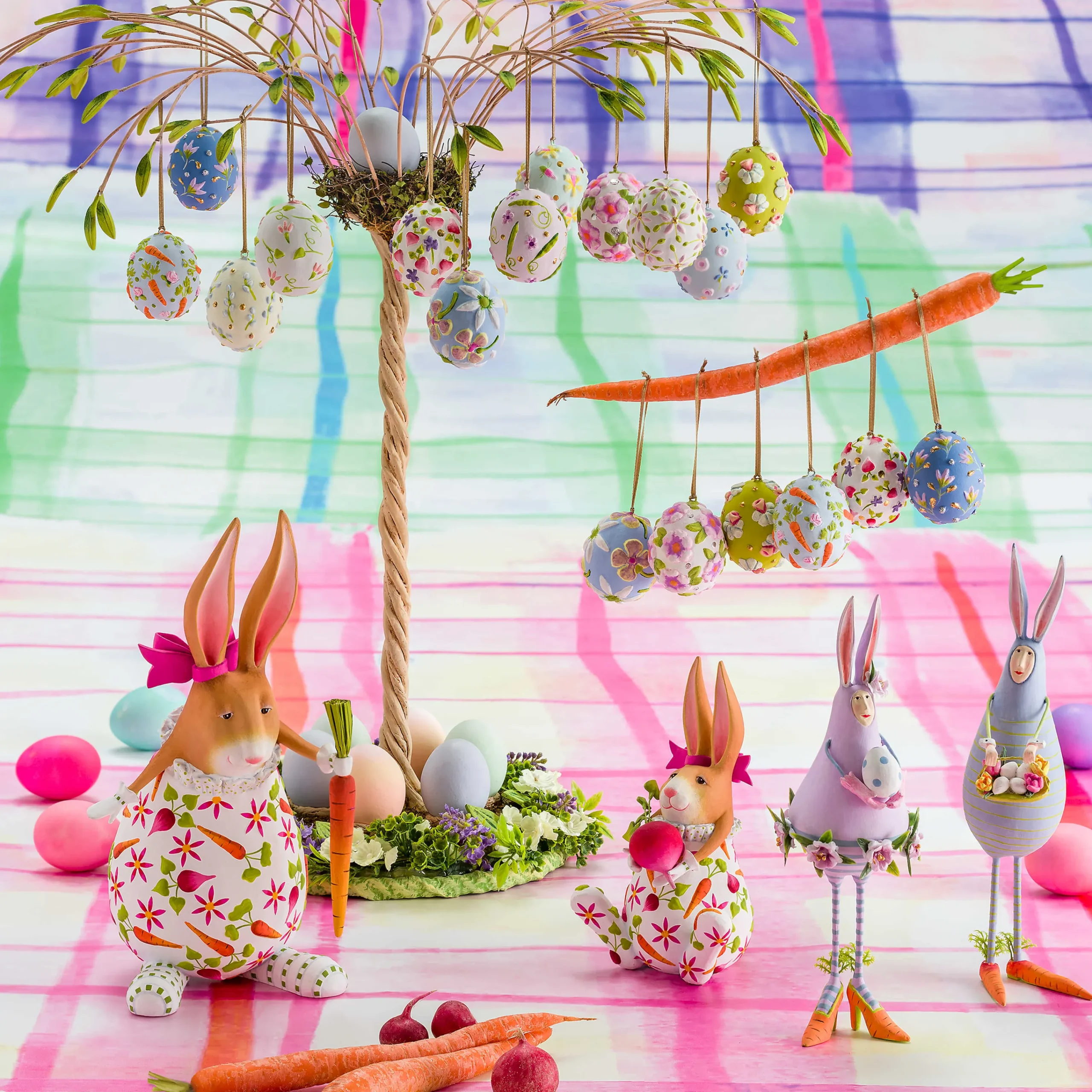 MacKenzie-Childs Easter|Spring<Patience Brewster Bright Floral Eggs, Set of 6