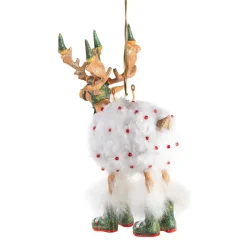 MacKenzie-Childs Holiday<Patience Brewster Dash Away Blitzen Reindeer Ornament