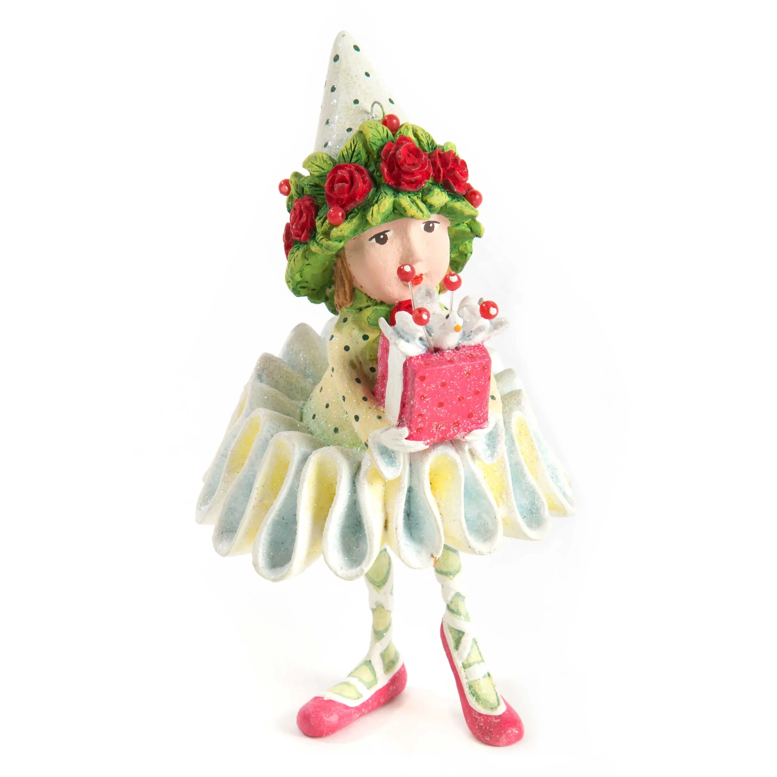 MacKenzie-Childs Holiday<Patience Brewster Dash Away Dancer's Elf Ornament
