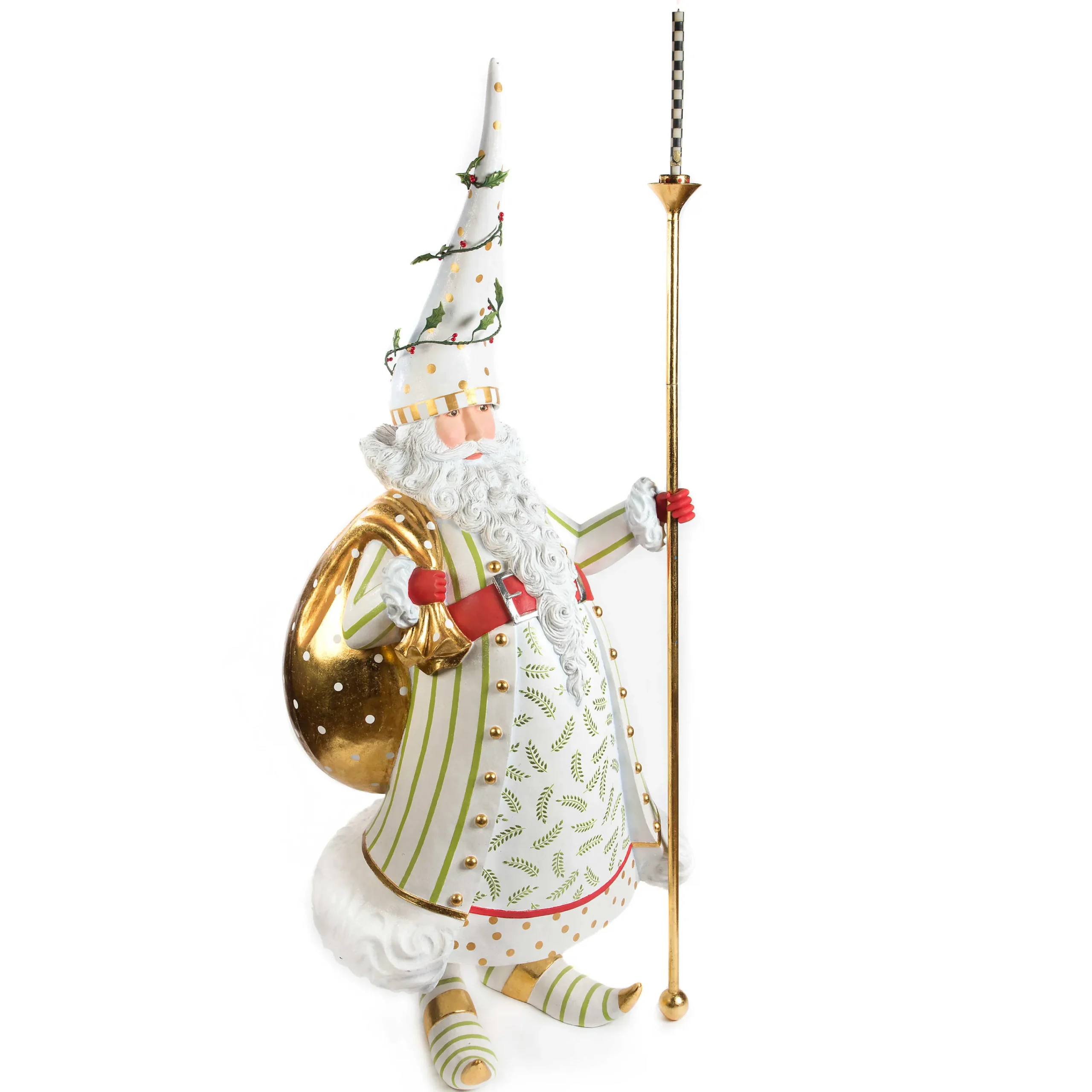 MacKenzie-Childs Holiday|Room Accents<Patience Brewster Dash Away Candlelight Santa Display Figure