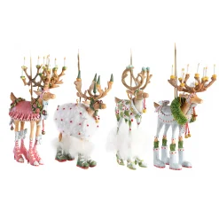 MacKenzie-Childs Holiday<Patience Brewster Dash Away Reindeer Ornament Set
