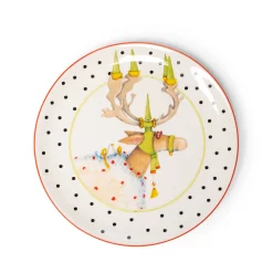 MacKenzie-Childs Holiday|Dinnerware & Flatware<Patience Brewster Dash Away Dessert Plates, Set of 4