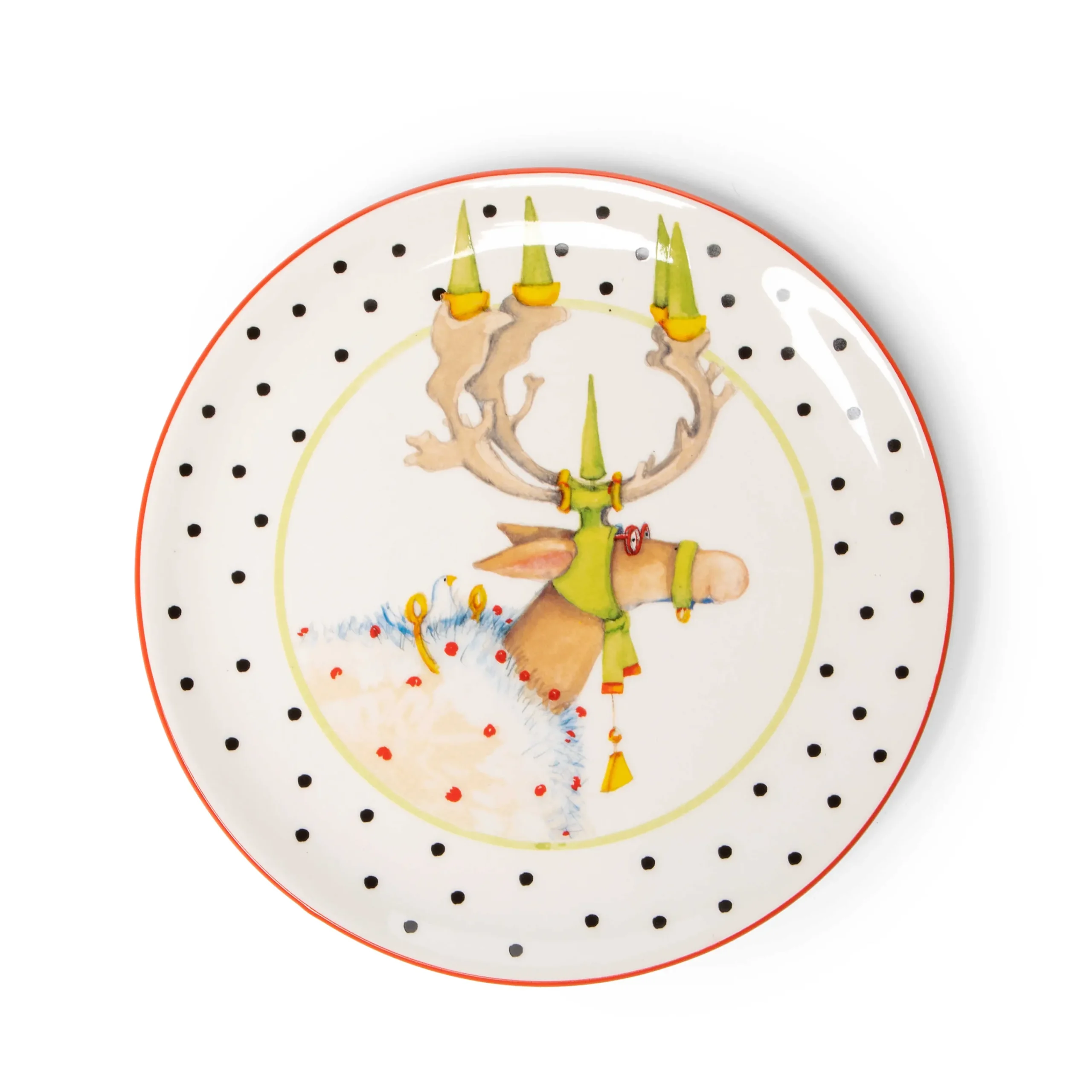 MacKenzie-Childs Holiday|Dinnerware & Flatware<Patience Brewster Dash Away Dessert Plates, Set of 4