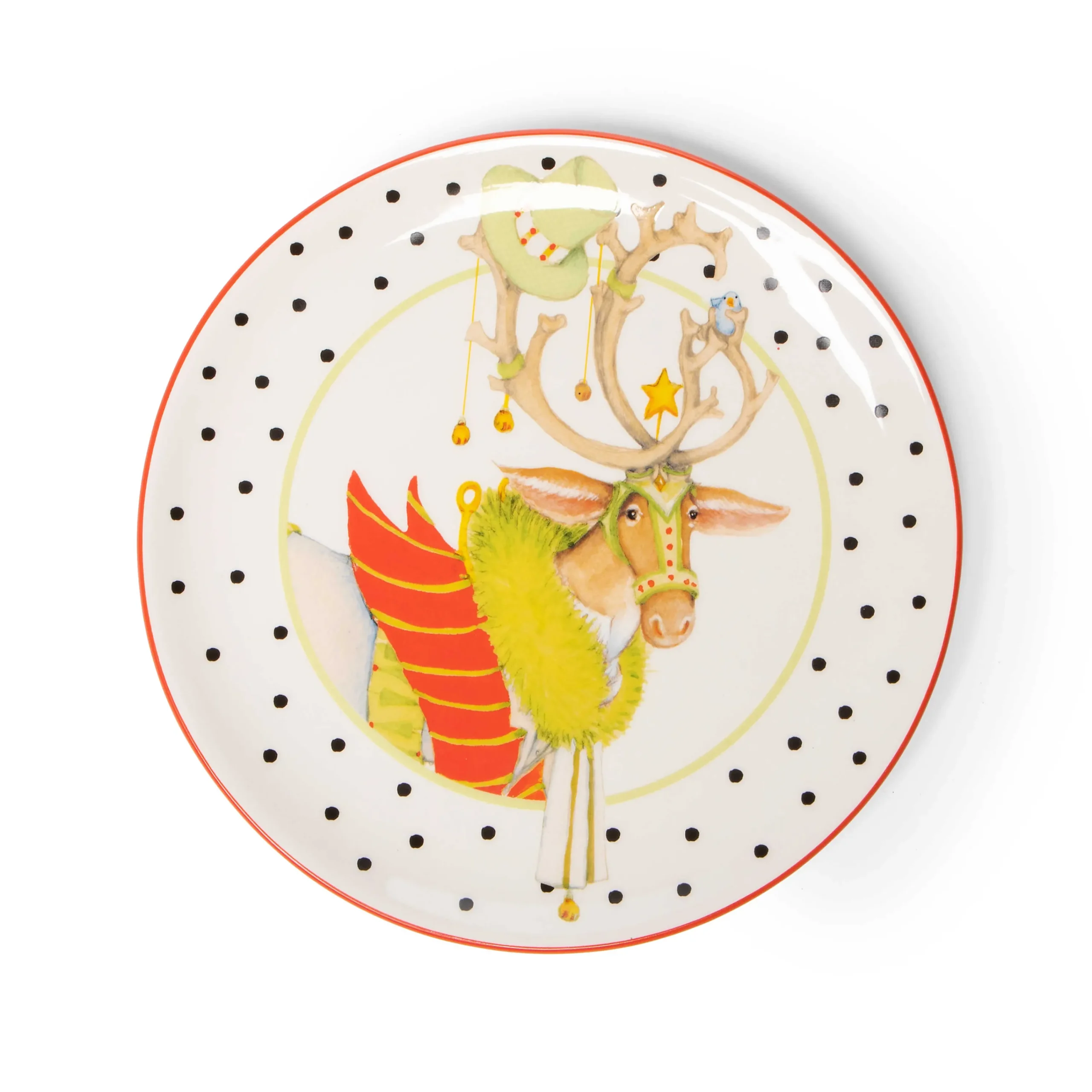 MacKenzie-Childs Holiday|Dinnerware & Flatware<Patience Brewster Dash Away Dessert Plates, Set of 4