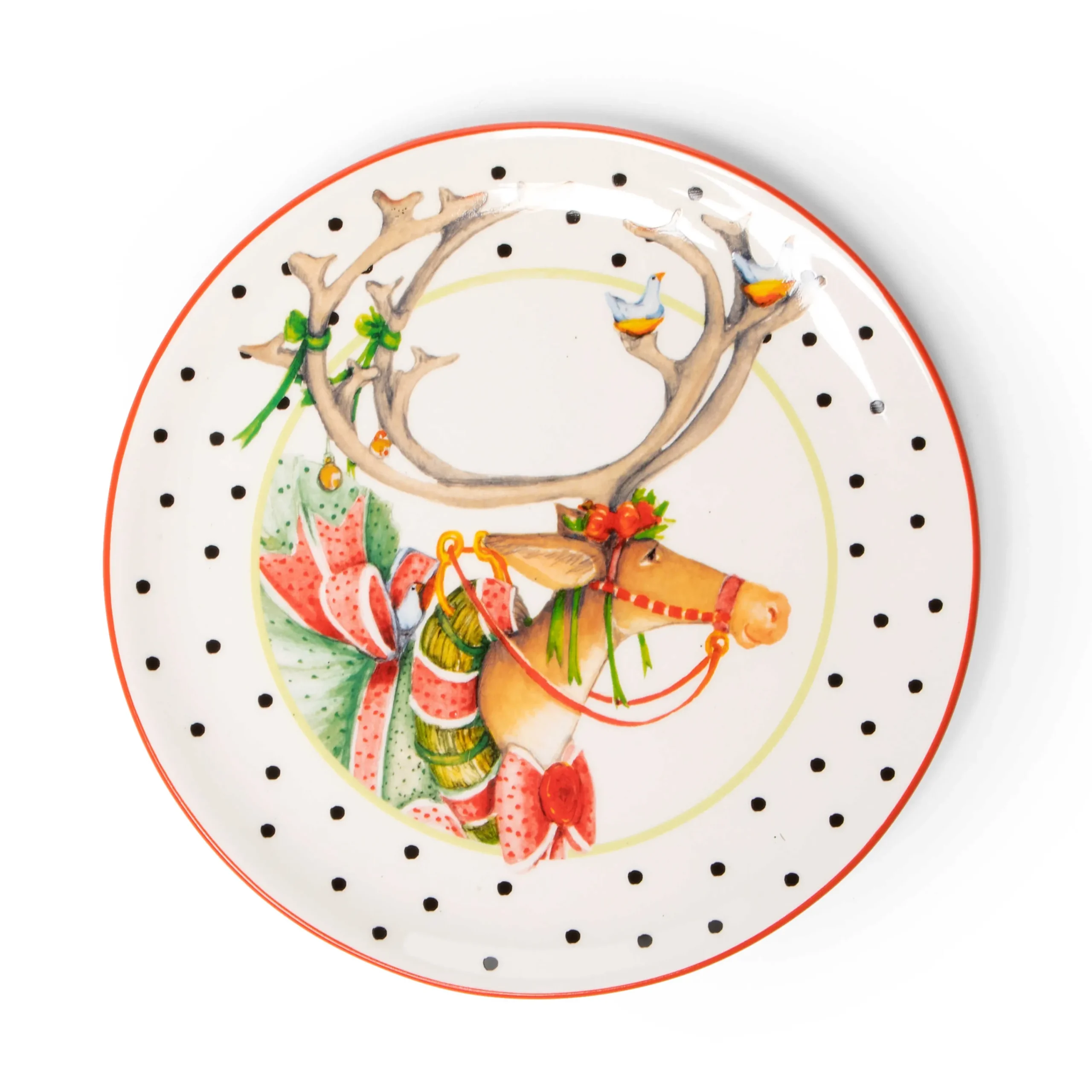MacKenzie-Childs Holiday|Dinnerware & Flatware<Patience Brewster Dash Away Dessert Plates, Set of 4