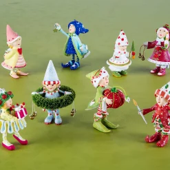 MacKenzie-Childs Holiday<Patience Brewster Dash Away Elves Mini Ornaments Set
