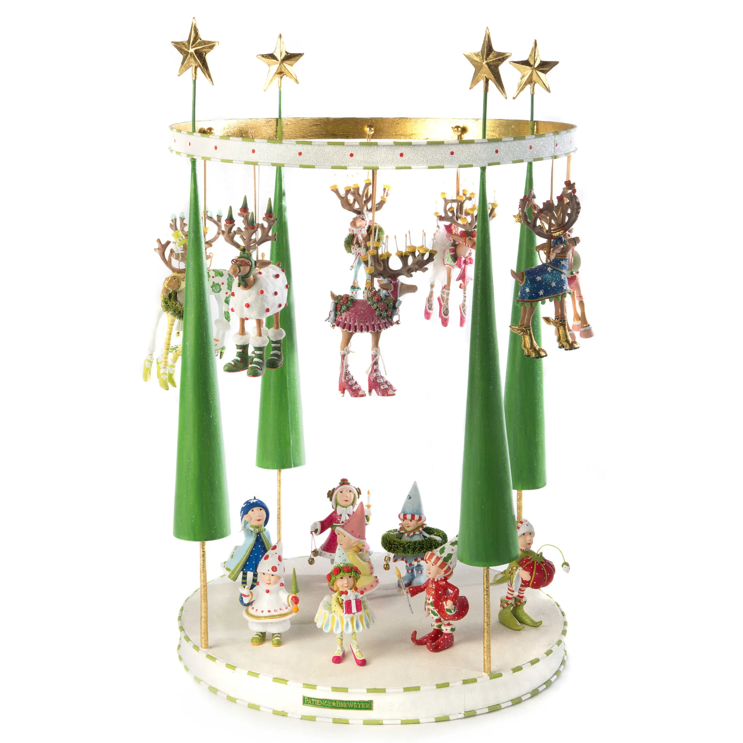 MacKenzie-Childs Holiday<Patience Brewster Dash Away Reindeer Mini Ornament Display