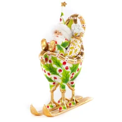 MacKenzie-Childs Holiday<Patience Brewster Dash Away Santa in Sleigh Ornament