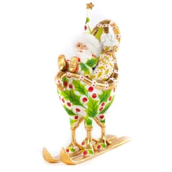 MacKenzie-Childs Holiday<Patience Brewster Dash Away Santa in Sleigh Ornament