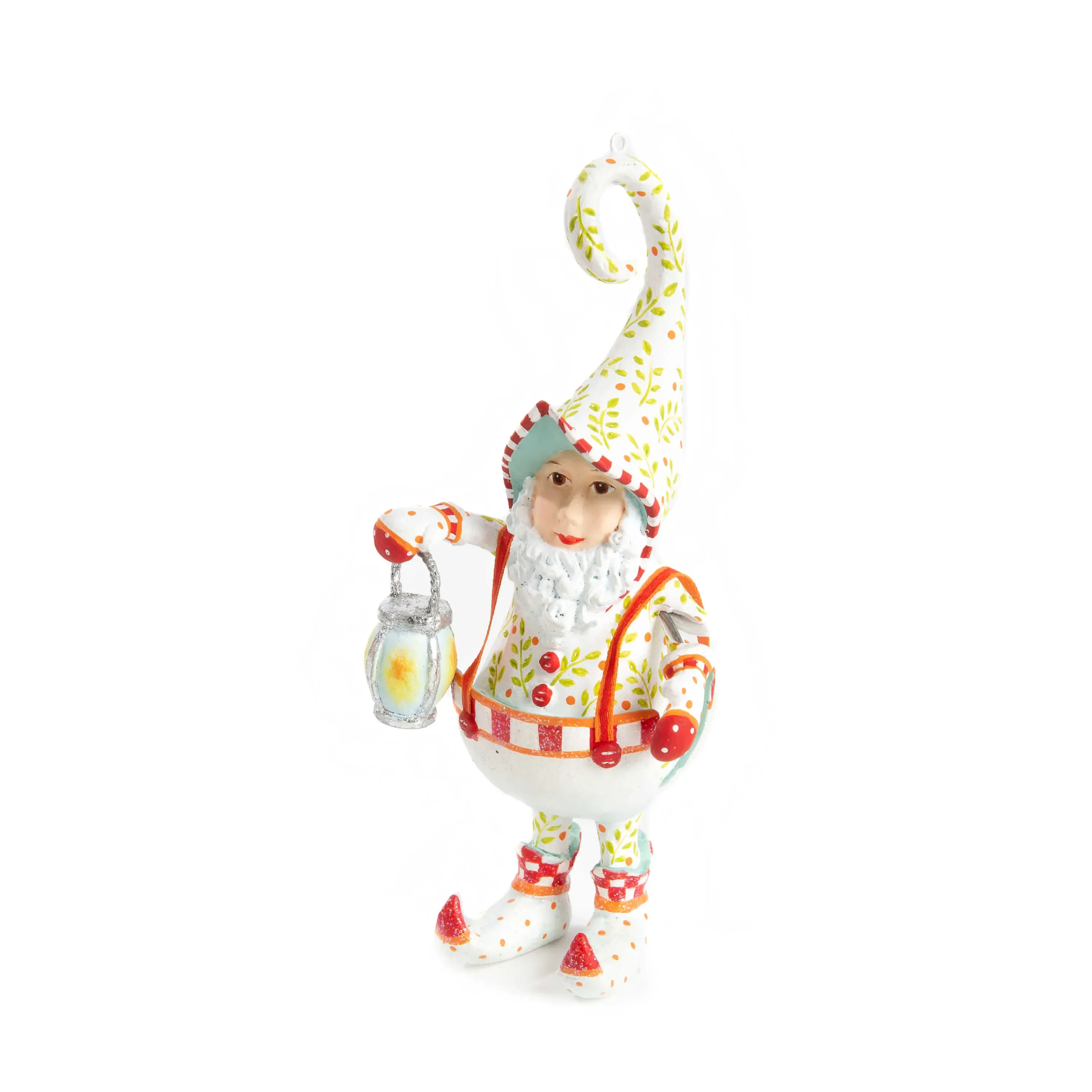 MacKenzie-Childs Holiday<Patience Brewster Dash Away Santa's Lantern Elf Ornament