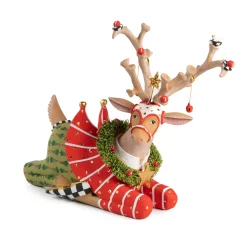 MacKenzie-Childs Holiday|Room Accents<Patience Brewster Dash Away Sitting Prancer Reindeer Figure